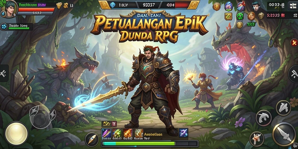 Tampilan aksi seru dalam gameplay RPG 93337.