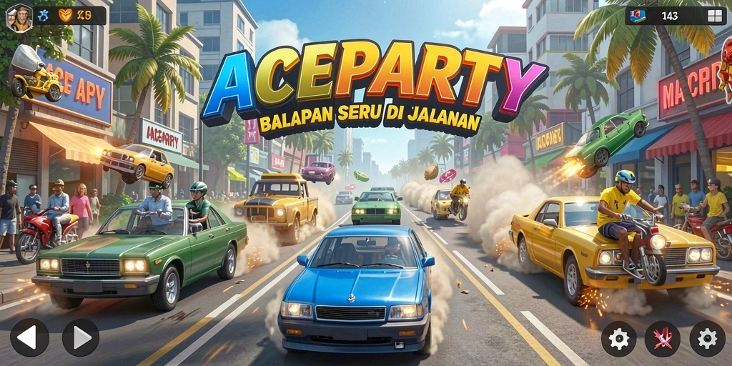 Tampilan gameplay seru dan menegangkan di ACEPARTY.