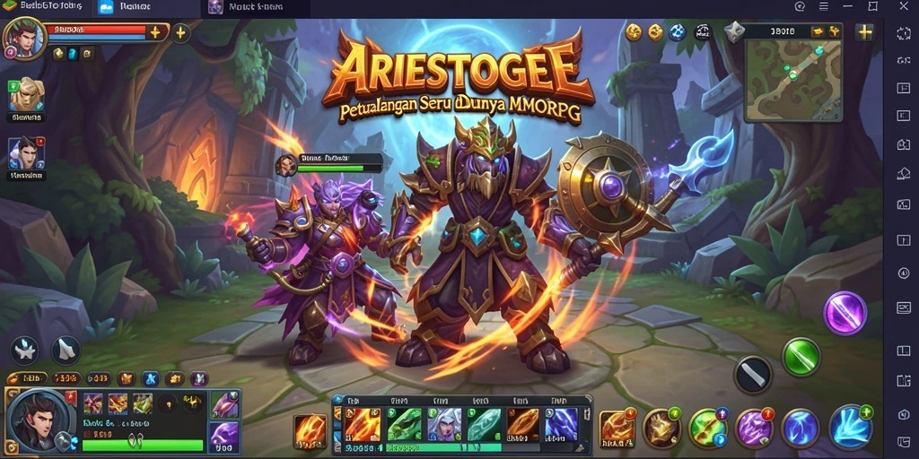 Tangkapan layar gameplay ARIESTOGEL yang menampilkan aksi seru dalam dunia MMORPG.