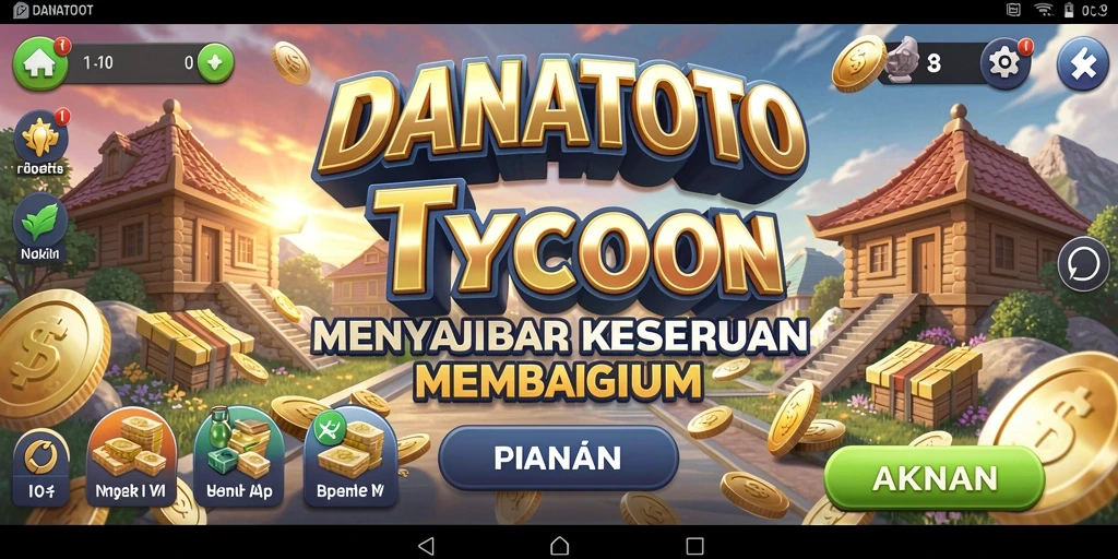 Tangkapan layar gameplay <strong>DANATOTO</strong> menunjukkan keseruan dalam membangun bisnis Tycoon.
