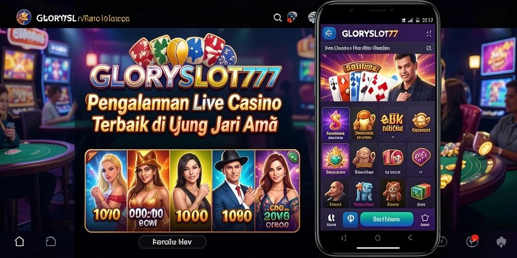 Screenshot GLORYSLOT777 menampilkan gameplay Live Casino yang mendebarkan.