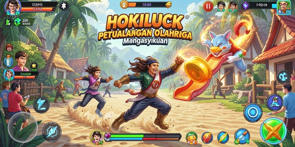 Tampilan seru dari gameplay olahraga HOKILUCK yang menegangkan.