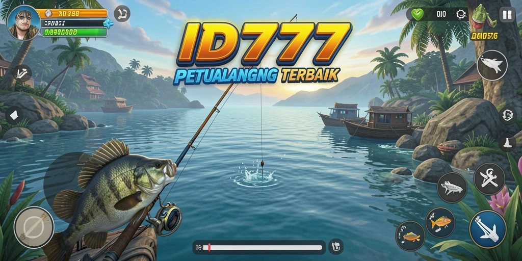 Screenshot ID777 menunjukkan aksi memancing yang mendebarkan dan indah.