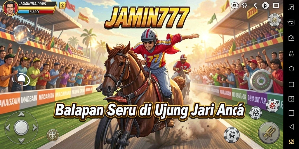 Tangkapan layar menampilkan aksi balapan seru di JAMIN777.