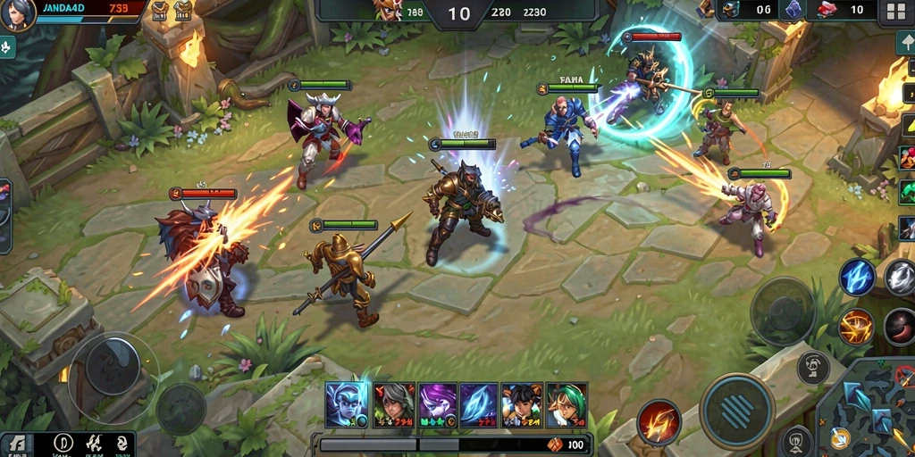 Gameplay seru dalam pertempuran MOBA JANDA4D.