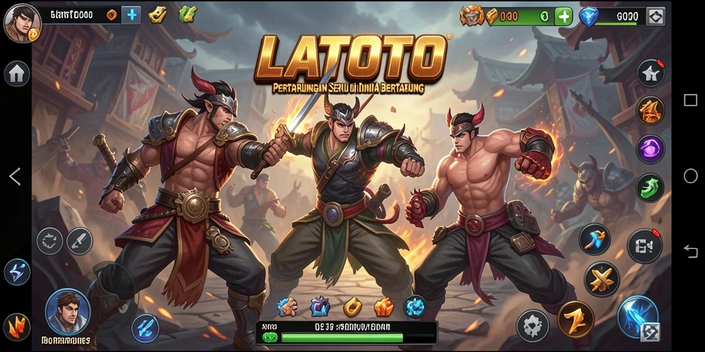 Screenshot LATOTO menampilkan aksi seru dalam pertarungan Fighting.