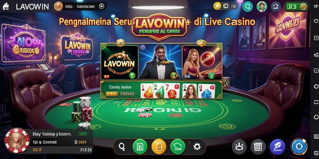 Gameplay seru di LAVOWIN dengan dealer langsung dan pemain lain.