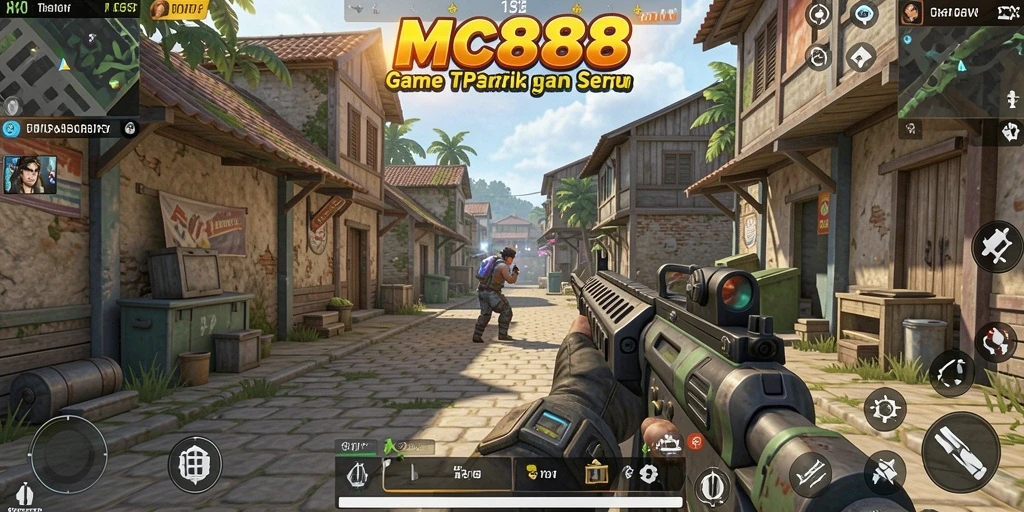 Tampilan gameplay seru dalam pertempuran TPS di MC888.