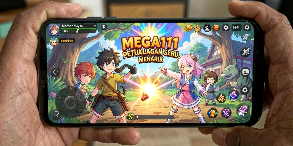 Tampilan gameplay MEGA111 yang epik dan penuh aksi Anime.
