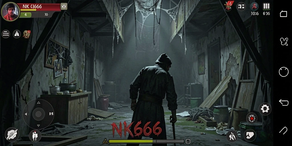 Screenshot NK666 menampilkan momen menegangkan saat mengeksplorasi dunia horror.