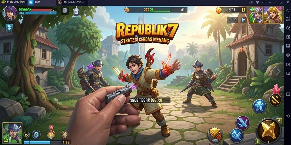 Tampilan gameplay menegangkan dalam REPUBLIK77 yang seru.