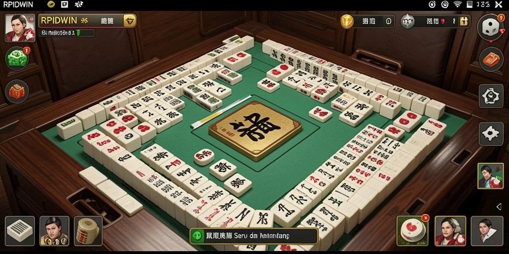 Tampilan permainan RPIDWIN dengan grafis Mahjong yang menawan.