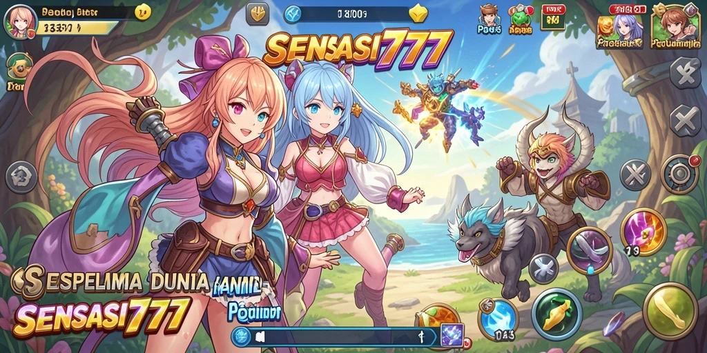 Tangkapan layar SENSASI777 menampilkan pertarungan epik dalam dunia Anime.
