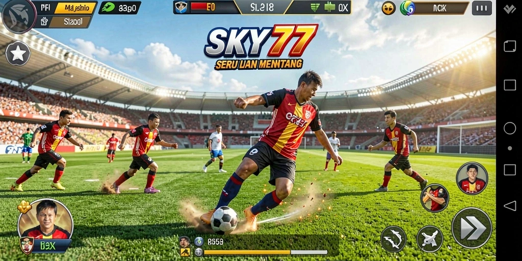 Screenshot gameplay SKY77 menampilkan aksi seru bermain olahraga.