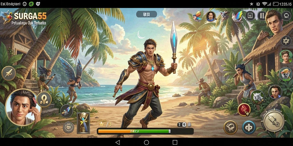 Tampilan screenshot utama SURGA55 dengan aksi olahraga seru.