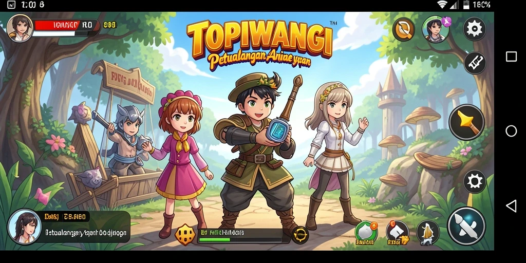 Tampilan gameplay menarik dari TOPIWANGI dengan karakter anime.
