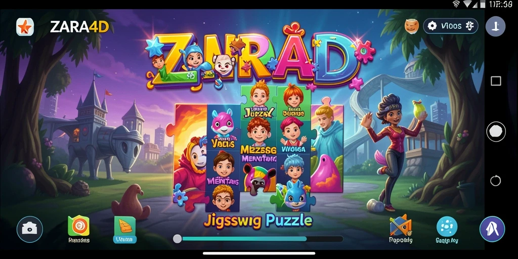 Screenshot gameplay ZARA4D menunjukkan tantangan puzzle yang menarik.